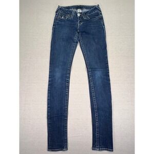 True Religion 26 Women's Jeans Stretch Denim Skinny Pocket‎ Flap USA